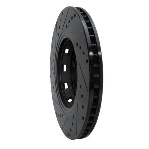 Toyota Venza Brake Rotor (1) - Front Right - R1 Concepts - Drilled & Slotted - Black - `09-`15